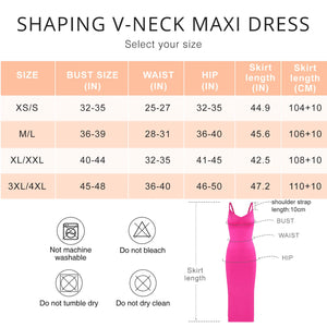 Reta Seamless Spaghetti Strap V-neck Maxi Shaper Dress Shapewear