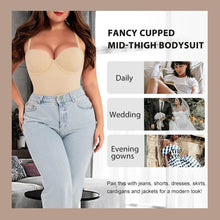 Load image into Gallery viewer, Reta Fancy Cupped Mid-Thigh Tummy Control Bodysuit Shapewear
