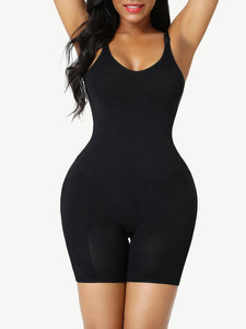 Reta Seamless Low Back Full Body Shapewear black in color front photo