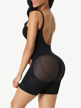 Load image into Gallery viewer, Reta Seamless Low Back Full Body Shapewear in the color black side photo