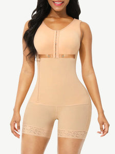 Reta Full Body Shaper Glue Zipper Open Crotch Lace Firm Foundations Shapewear