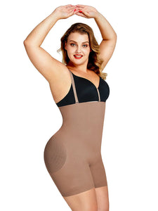 Reta Classic Style Bodysuit Slimming Butt Lifter Tummy Compression Full Body Shapewear brown color front photo is the best plus size in the USA front photo