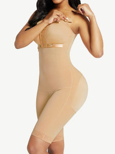 Reta 3-Row Hook Tummy Control Butt Lifter Thigh Trimmer Post-surgical Full Body Shapewear skin color side photo