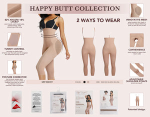 Reta Full Body Shaper With Open Crotch Smooth Silhouette Shapewear