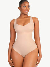 Load image into Gallery viewer, Reta V Neck Fit 3 in 1 Bodysuit Shapewear the best shapewear for mid section front photo